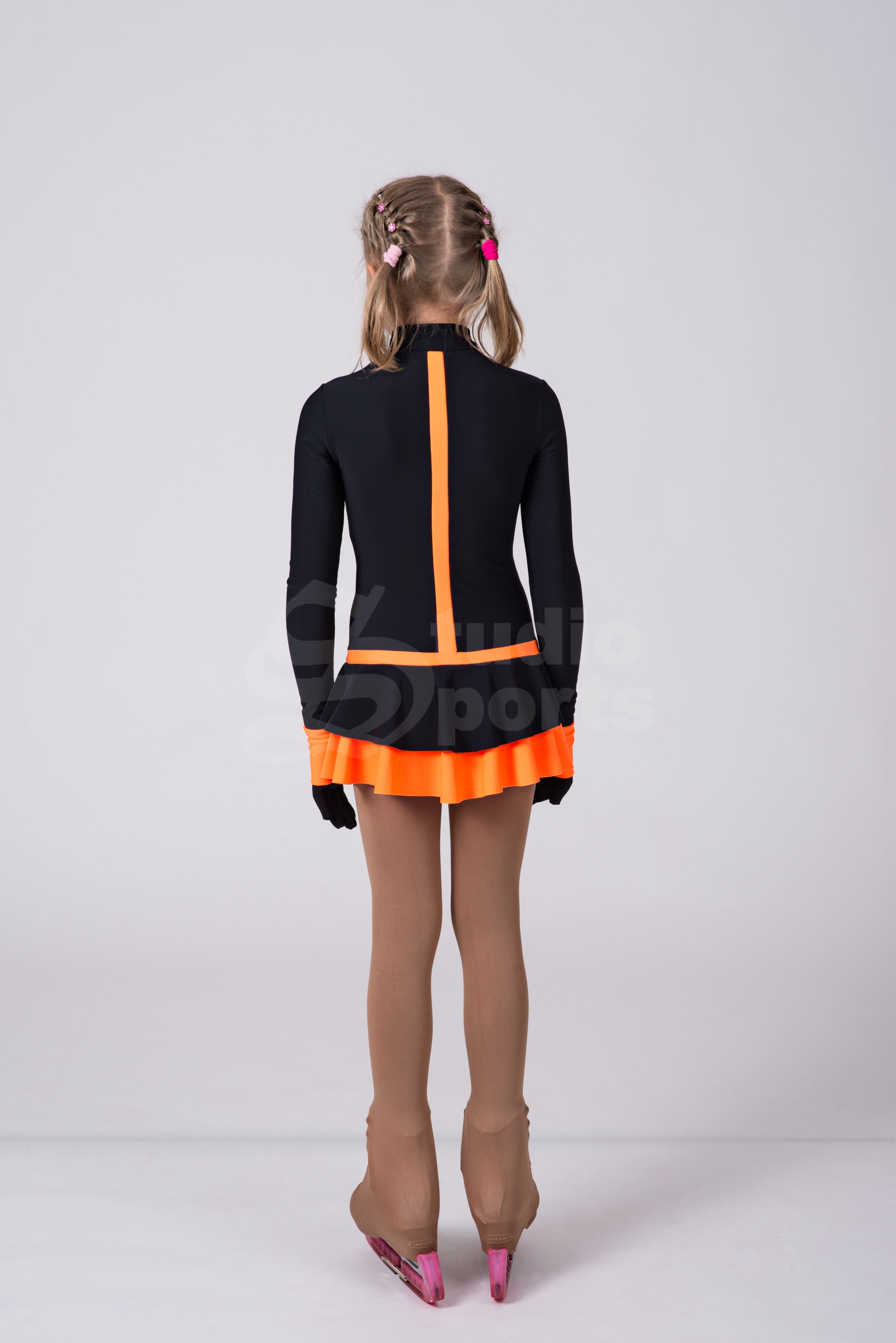 Термо платье "Шарм" черно-оранжевый