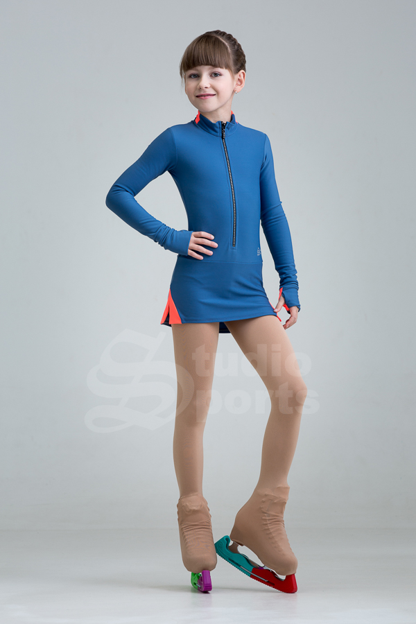 Термо платье "Акцент" сине-оранжевый