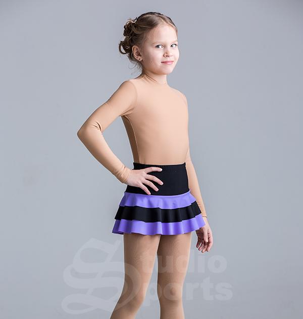 Термо юбка "Анжелика" черно-фиолетовый
