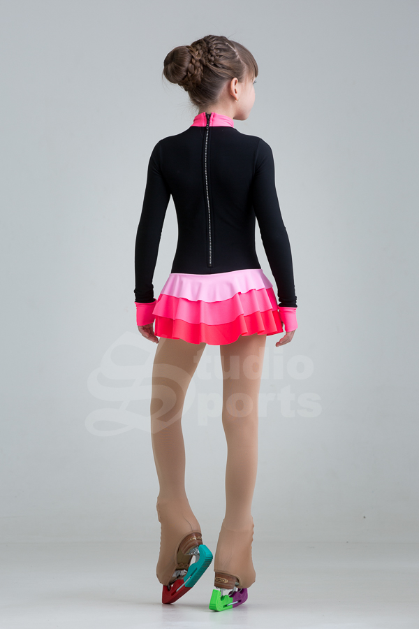 Термо платье "Изабелла" черно-розовый