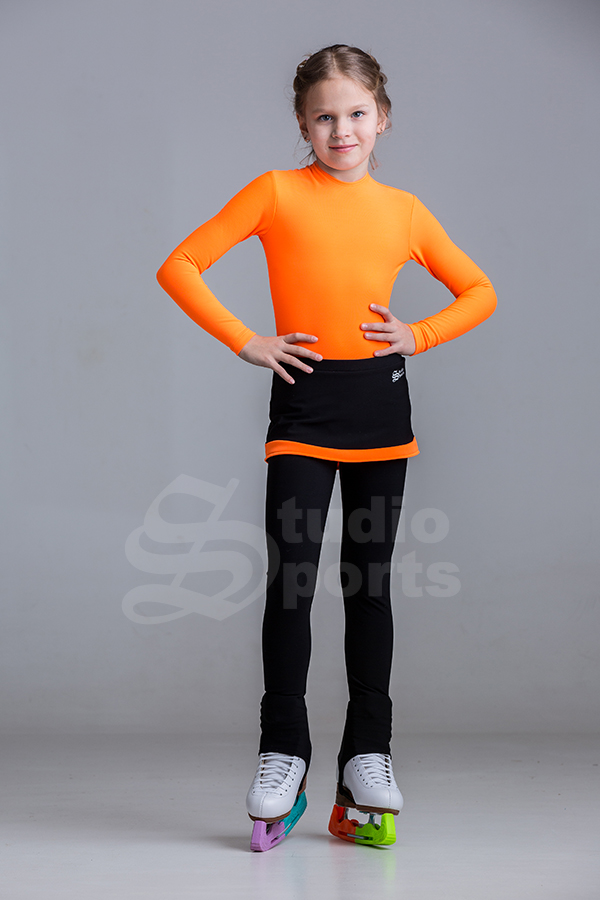 Термо юбка "Стелла" черно-оранжевый