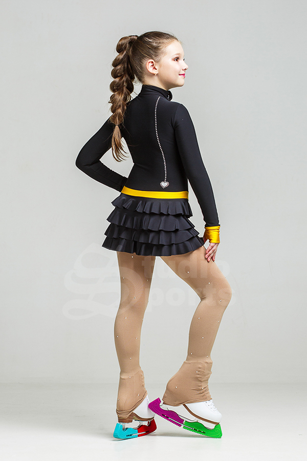 Термо платье "Карамель" черно-желтый