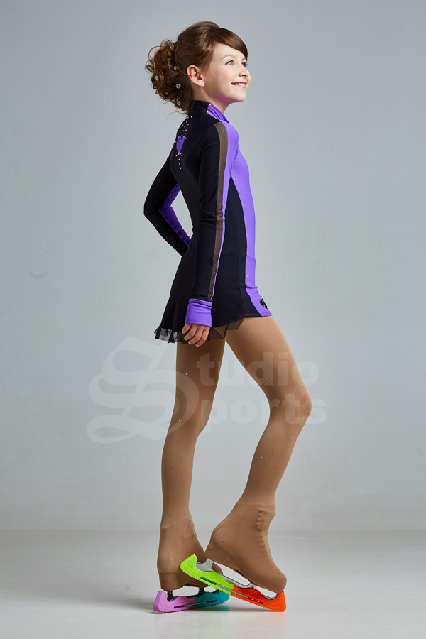Термо платье "Венеция" черно-фиолетовый