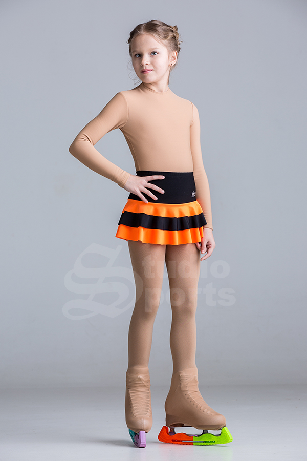 Термо юбка "Анжелика" черно-оранжевый