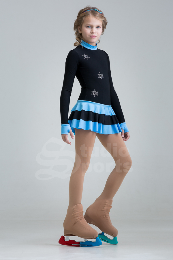 Термо платье "Изабелла" черно-голубой