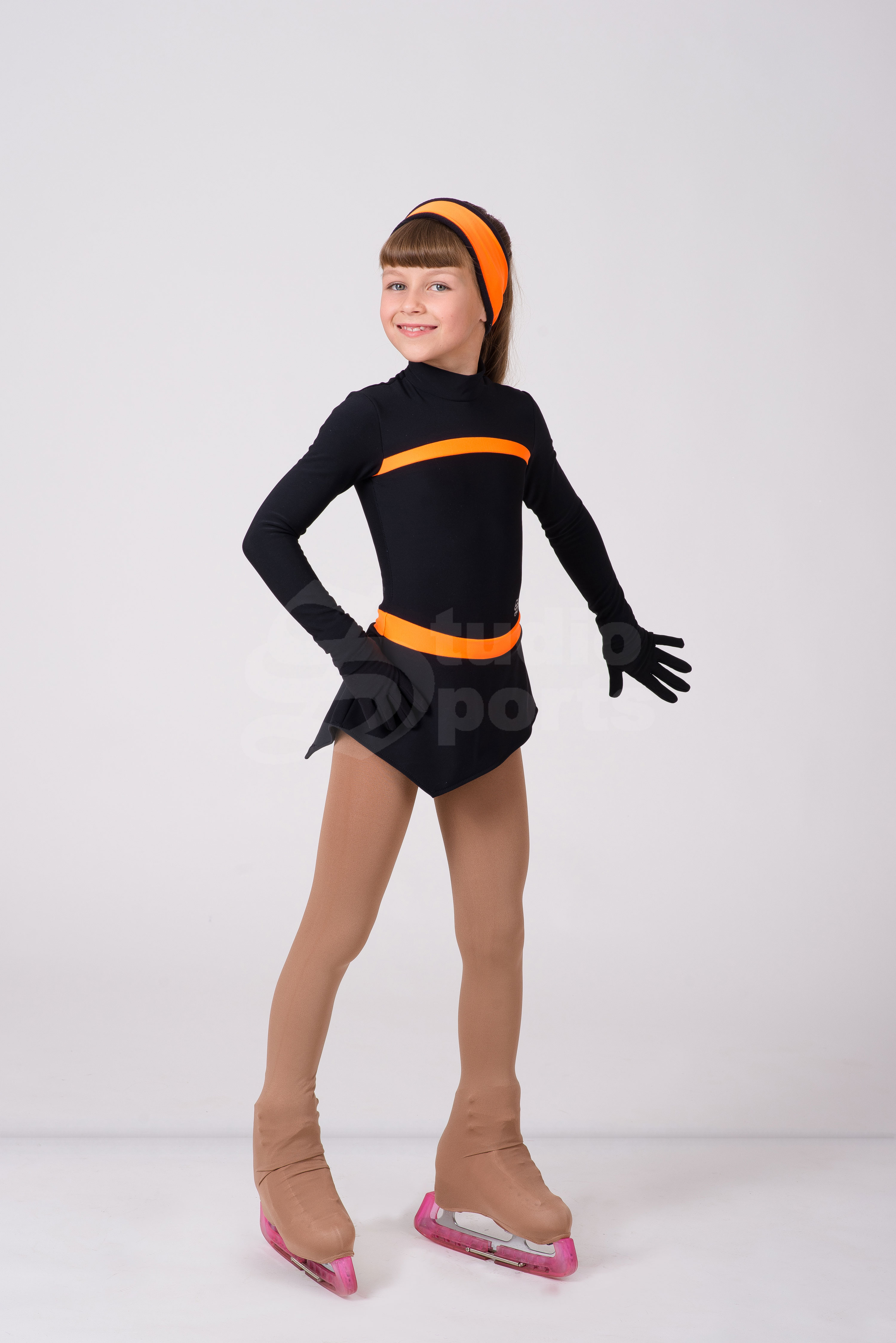 Термо платье "Виста" черно-оранжевый