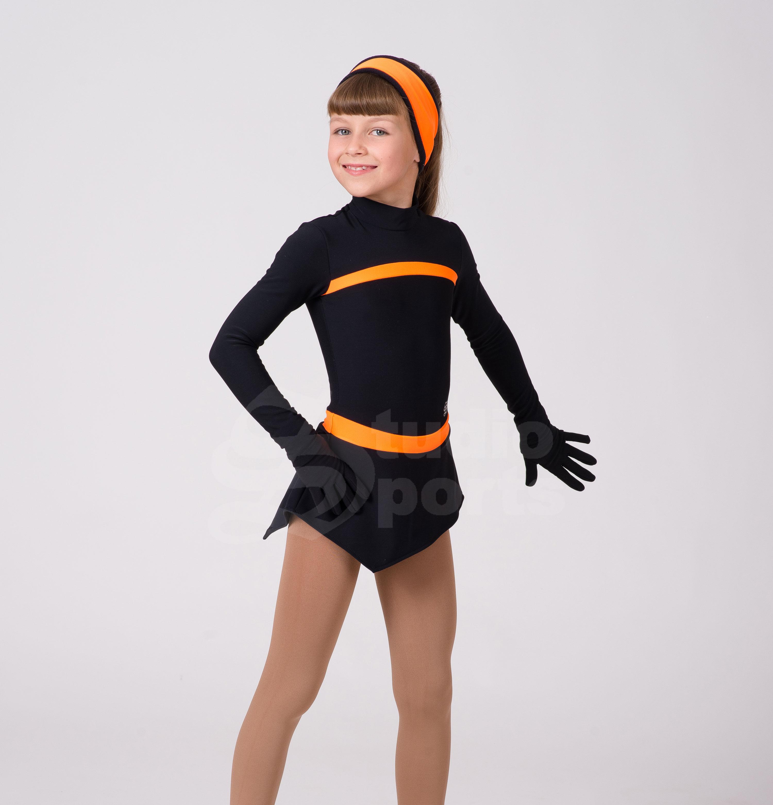 Термо платье "Виста" черно-оранжевый