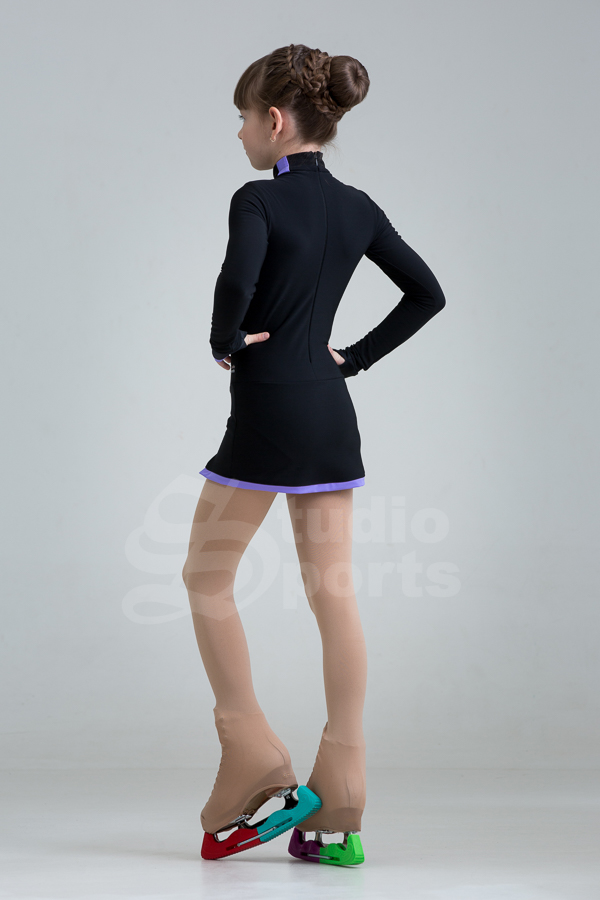 Термо платье "Стиль" черно-фиолетовый