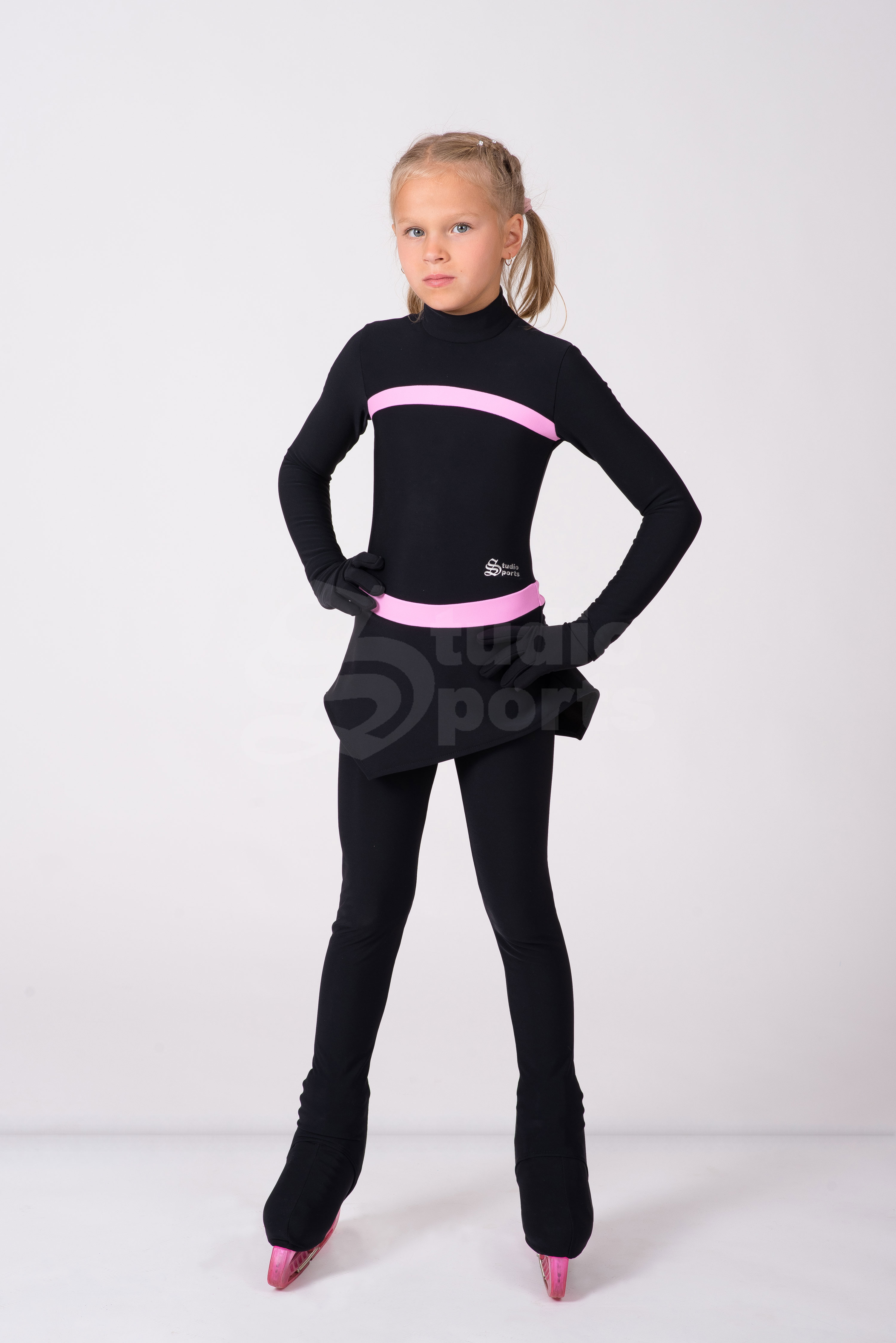 Термо платье "Виста" черный с нежно-розовым