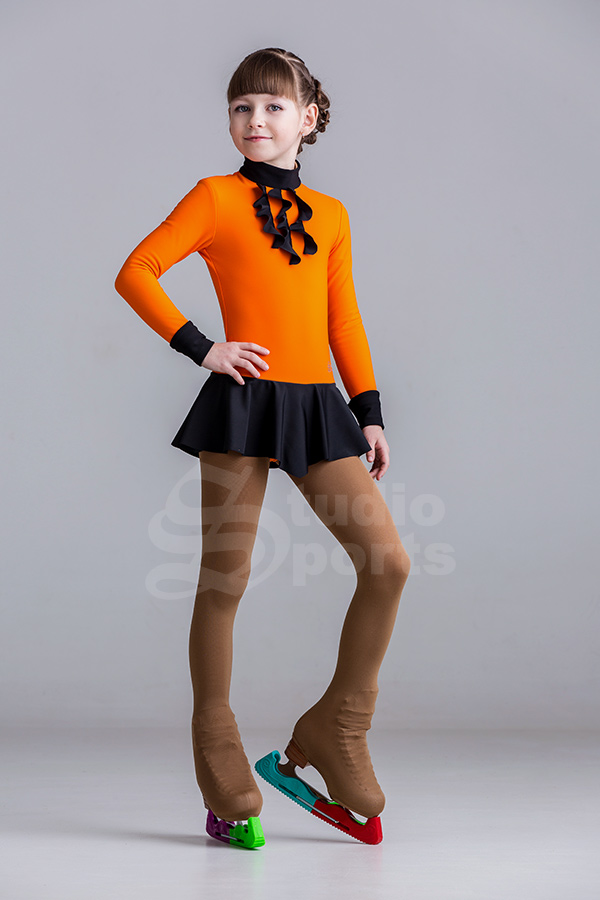 Термо платье "Каприз" черно-оранжевое