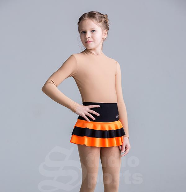 Термо юбка "Анжелика" черно-оранжевый