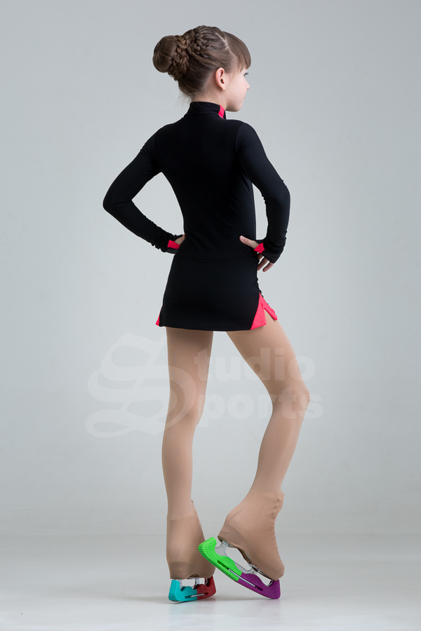 Термо платье "Акцент" черно-розовый
