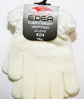Акриловые перчатки EDEA-1 белый c мехом